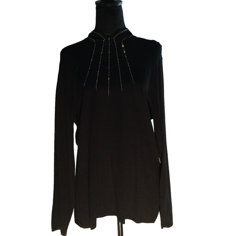Reba rhinestone black sweater. Size XL NWT